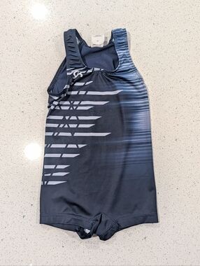 Blue GK Elite CM medium Gymnastics Jersey Wrestling leotard shorts Singlet Boys